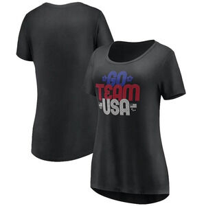 New Team USA Fanatics Olympic Womens Short Sleeve Shirt Black Size Medium M Tee